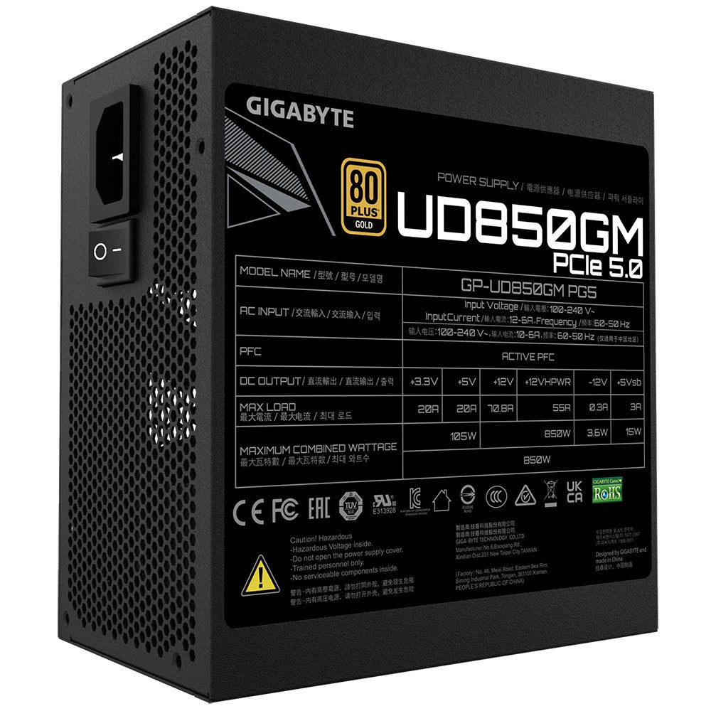 EAN 4719331553104 - GIGABYTE GP-UD850GM PG5 unidad de fuente de alimentación 850 W 20+4 pin ATX ATX Negro imagen 5