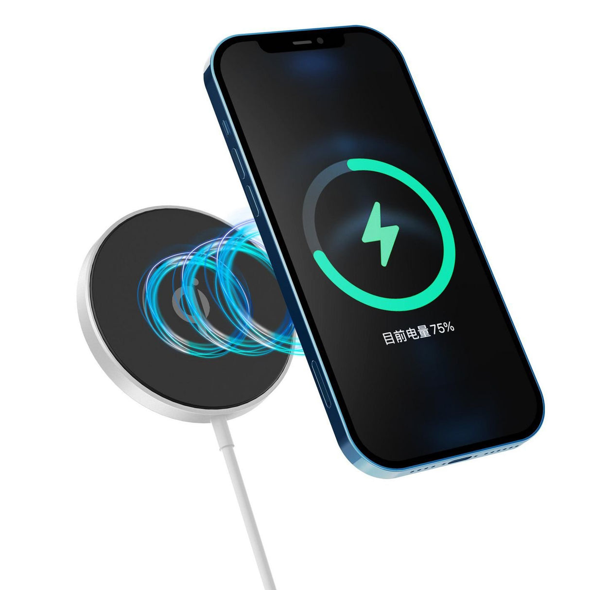 Magnetic Wireless Charger With Usb-C Plug. Charges Up