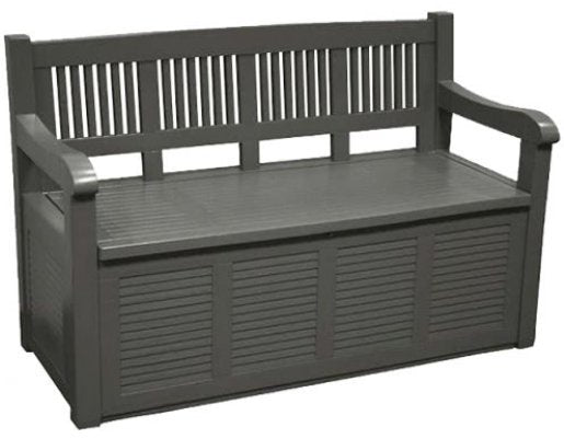 Banco De Jardin Con Cajón De Almacenaje 280l Color: Gris Oscuro 130x60x85cm Modelo: Salzburg