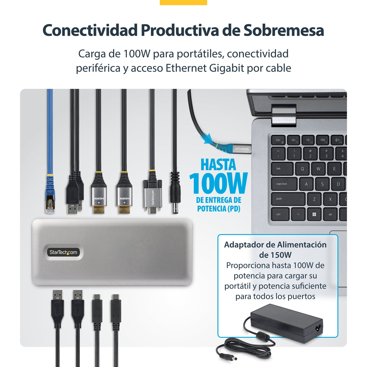 EAN 0065030921756 - StarTech.com 196UE-USBC-DOCK base para portátil y replicador de puertos Alámbrico USB 3.2 Gen 2 (3.1 Gen imagen 8