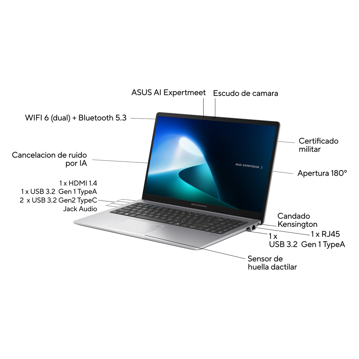 EAN 4711387832486 - ASUS ExpertBook P1 P1503CVA-S70671 Intel® Core™ i5 39,6 cm (15.6") DDR5-SDRAM Wi-Fi 6 (802.11ax) imagen 3