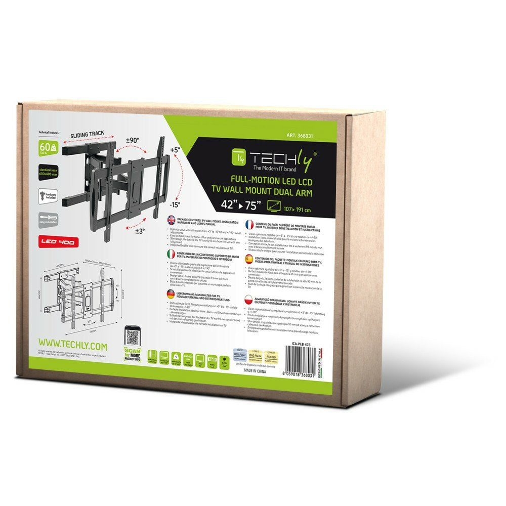 Techly Led Lcd-Halterung Para 42-75" Negro