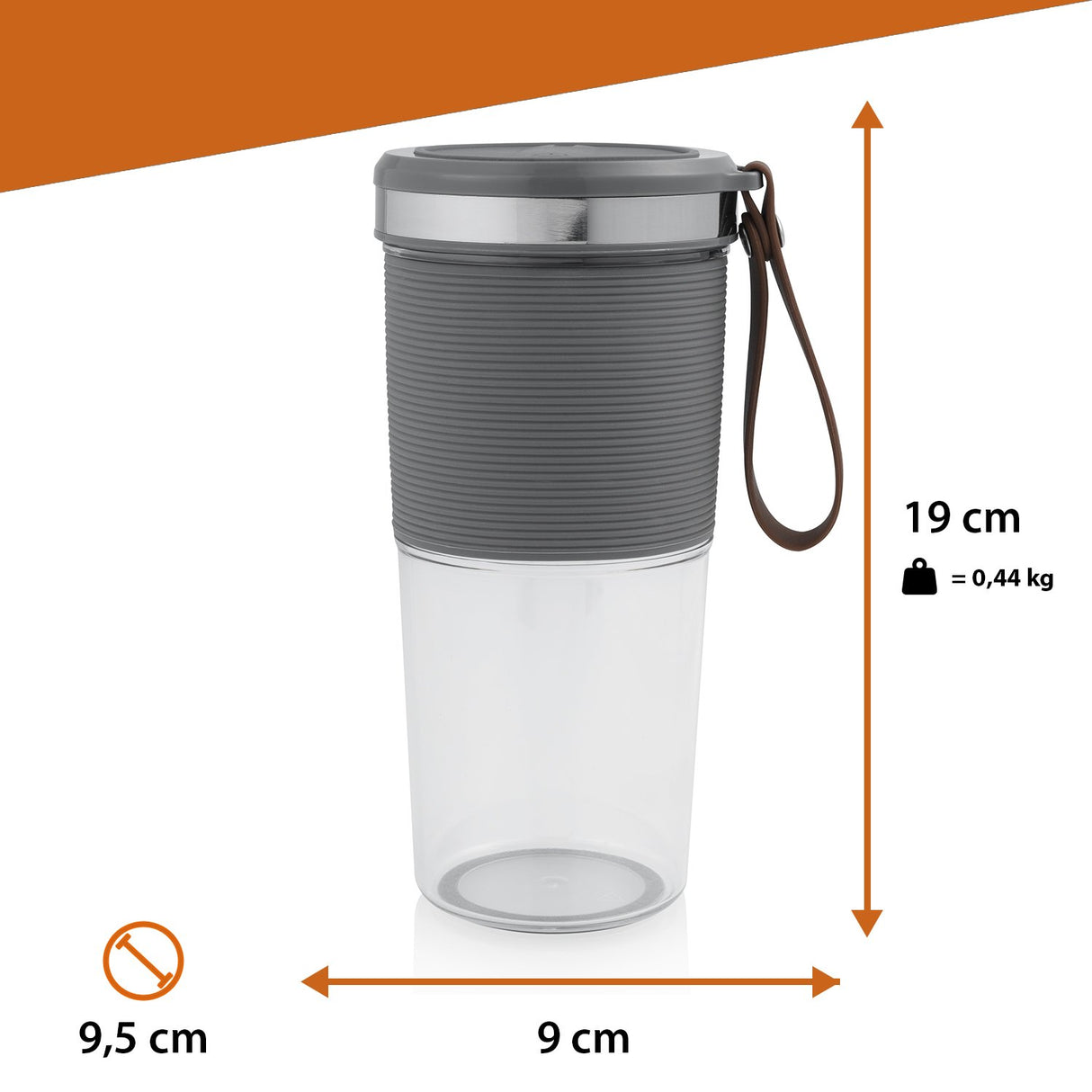 EAN 8713016100283 - Tristar BL-4475 licuadora 0,4 L Licuadora de vaso 50 W Gris, Acero inoxidable, Transparente imagen 6