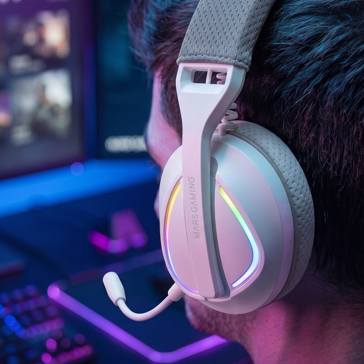 EAN 8435693114185 - Mars Gaming MHWQUASARW auricular y casco Auriculares Inalámbrico Diadema Juego USB Type-C / USB Type-A Bl imagen 4
