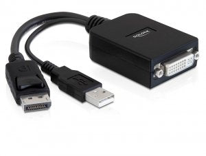 Delock 61855 Adaptador Displayport 1.1 Macho > Dvi Hembra Activo Negro