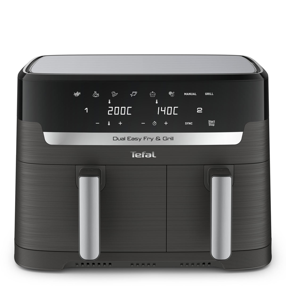 EAN 3045380024243 - Tefal Dual Easy Fry & Grill EY905B Doble 8,3 L Independiente 2700 W Freidora de aire caliente Gris imagen 2
