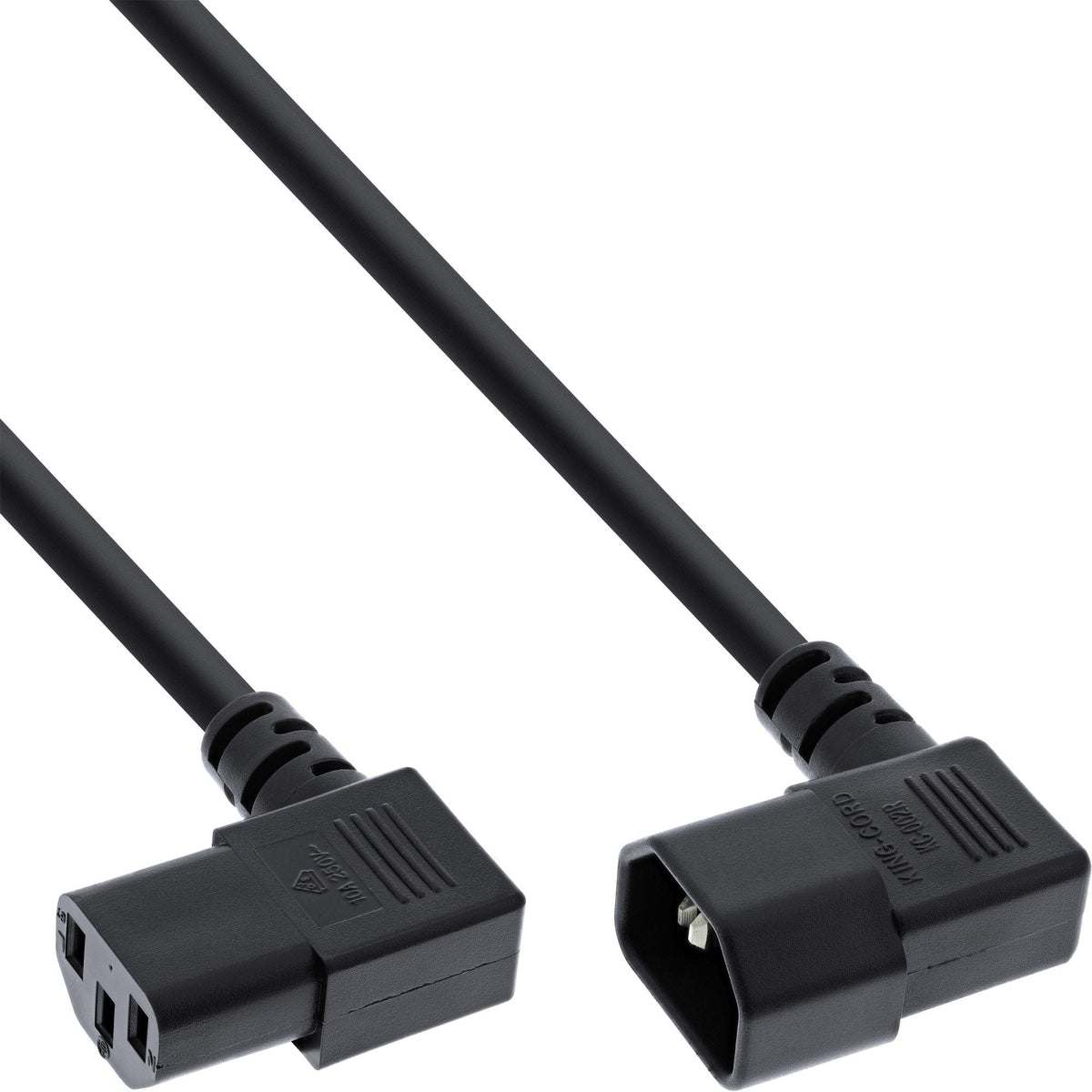 Cable De Alimentación Inline, C13 A C14, Negro, 1,0 M En Ángulo