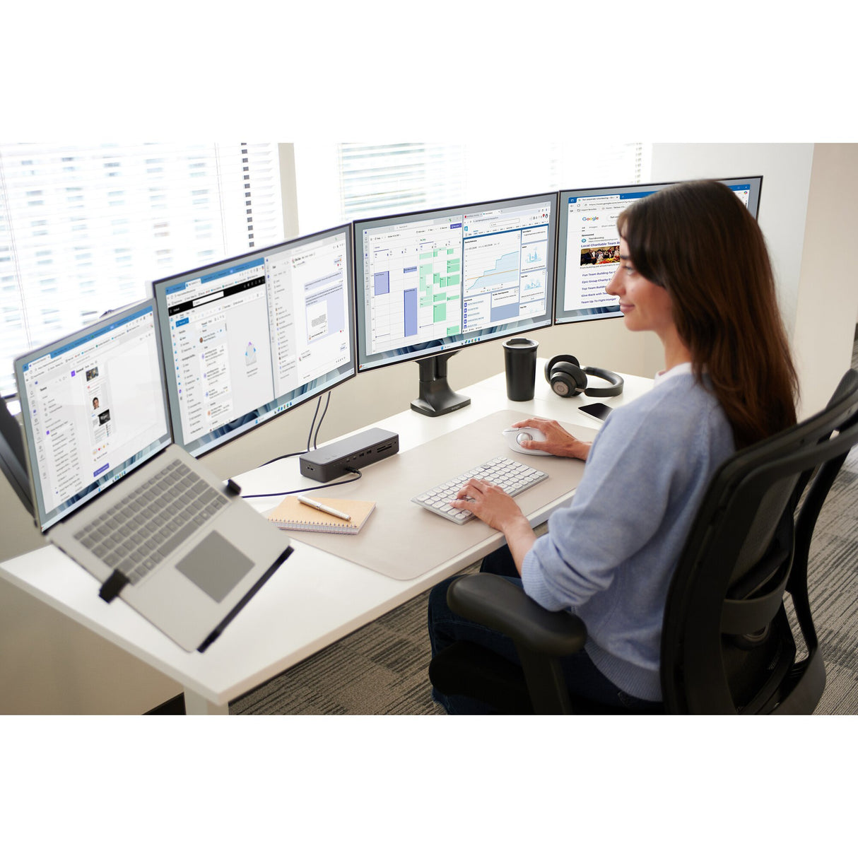 EAN 0085896596011 - Kensington K59601WW soporte para monitor 86,4 cm (34") Escritorio Negro imagen 11