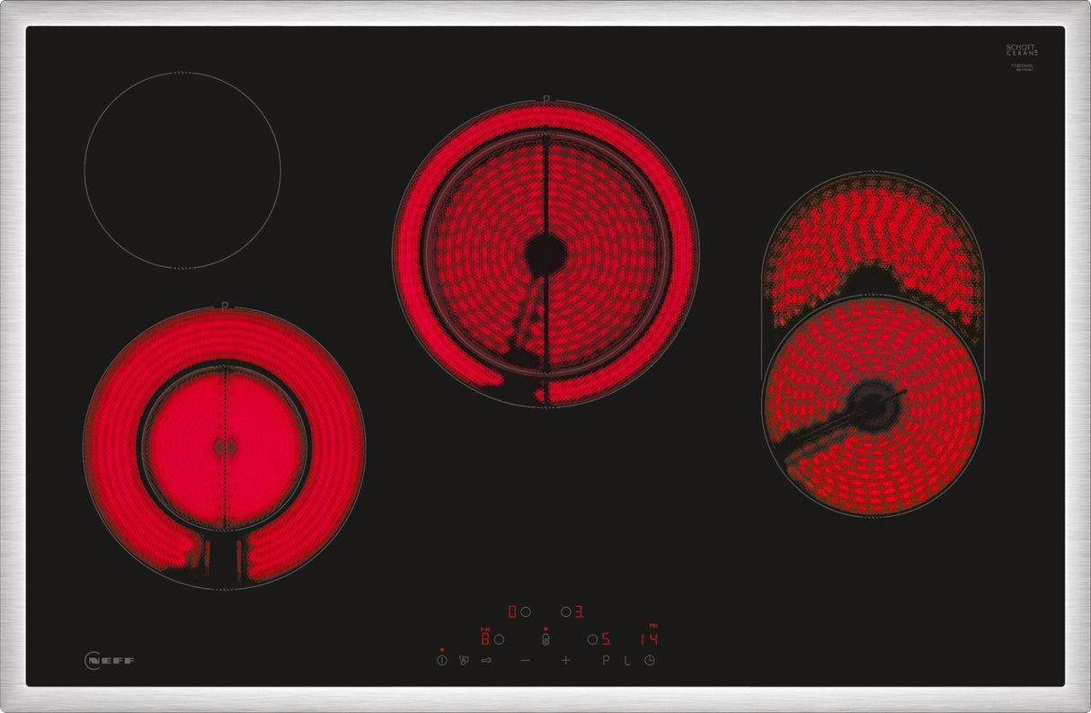 Neff T18sdh9l0 N 70, Placa Autosuficiente Negro/Acero Inoxidable, 80 Cm T18sdh9l0