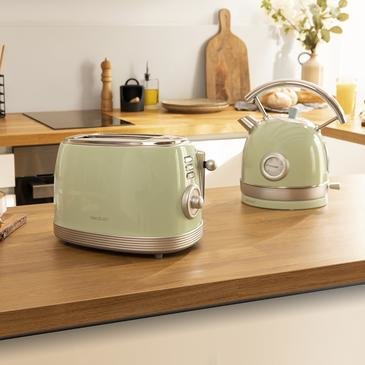 Tostadora Vertical Cecotec Toast And Taste 800 Vintage Light Green