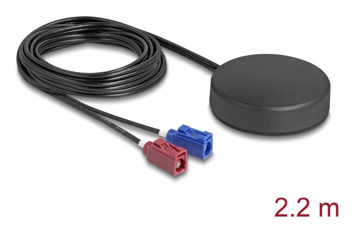 Delock 4g Gnss Antena 1 X Fakra C + 1 X Fakra D Hembra 2 Dbi / 28 Db 2,2 M Rg-1