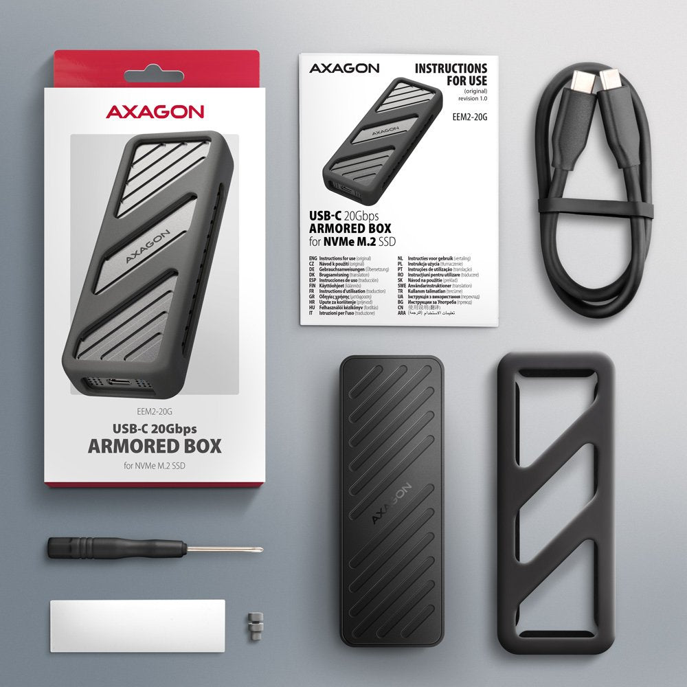 Eem2-20g Carcasa Externa De Aluminio Usb-C 3.2 Gen 2 M.2 Nvme Ssd 20gbps