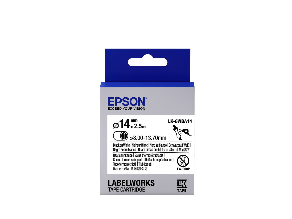 Epson Cinta Lk-6wba14 - Gaine Thermorétractable Hst Negro/Blanco D14/2,5