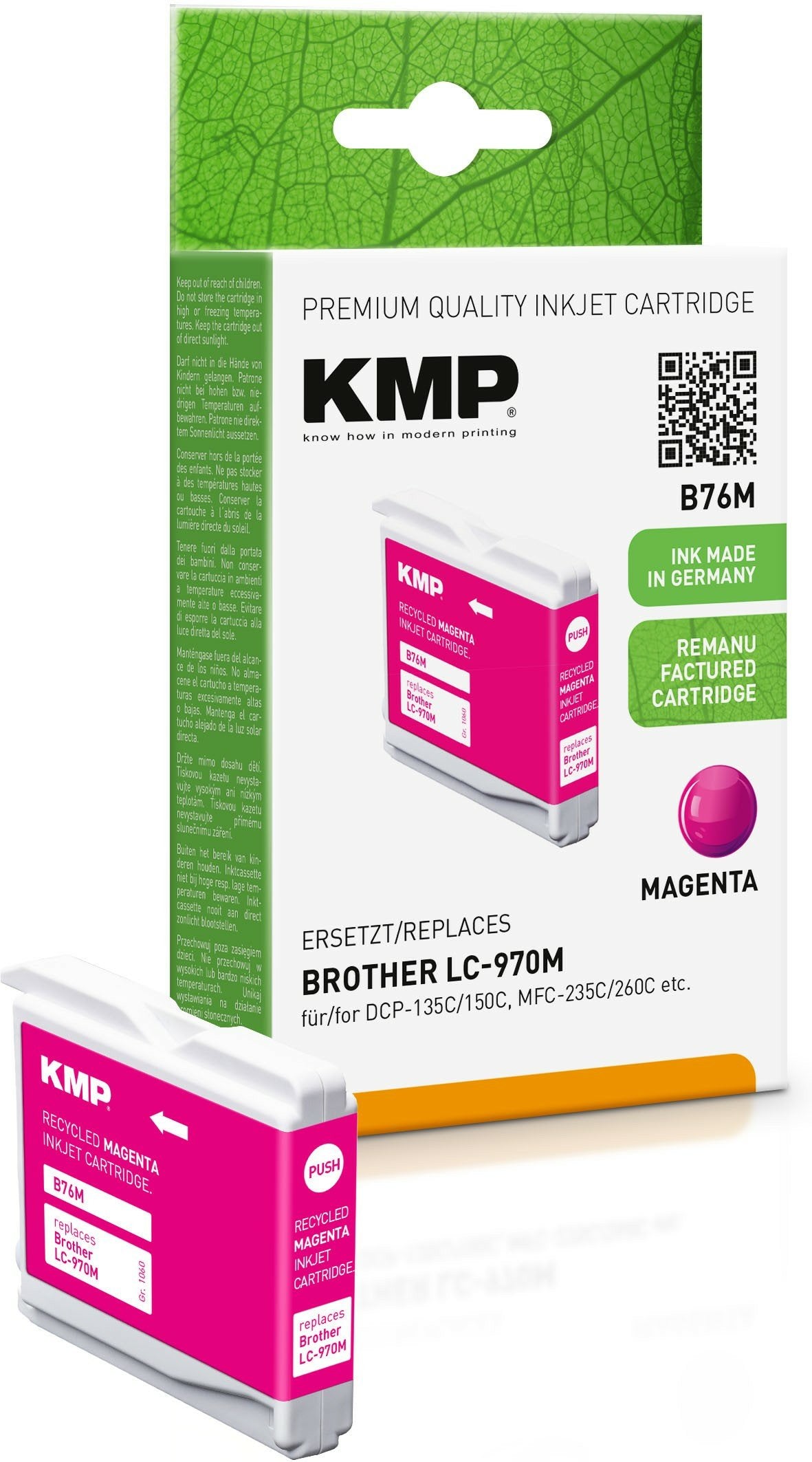 Kmp Cartucho Brother Lc-970m 300 S. Magenta Remanufactured