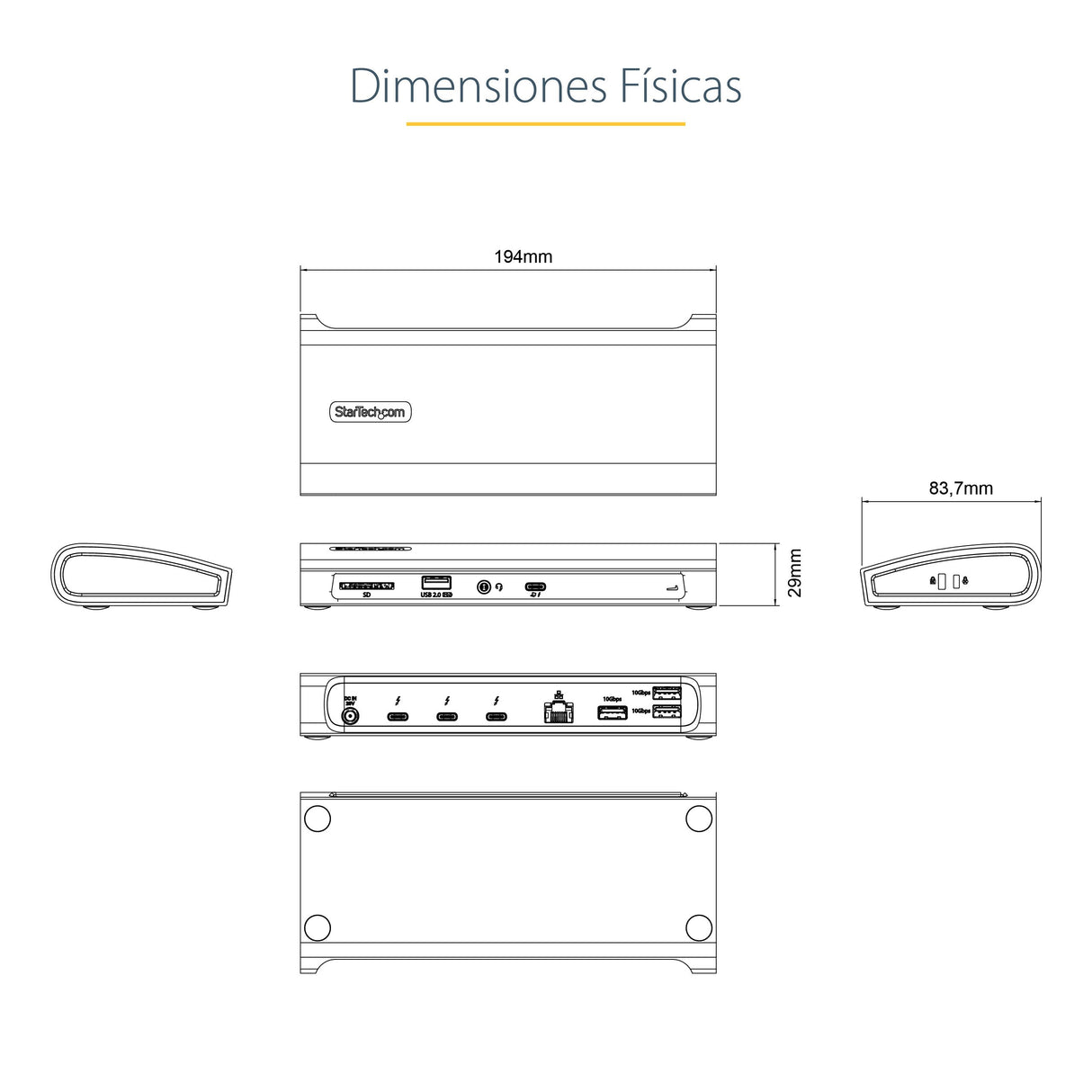 EAN 0065030895064 - StarTech.com TB4CDOCKUE base para portátil y replicador de puertos Alámbrico Negro, Gris imagen 12