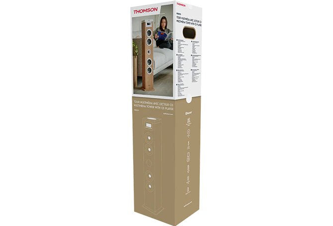 EAN 3499550388886 - Thomson DS121CD sistema de audio para el hogar Torre de sonido para uso doméstico 10 W Blanco, Madera imagen 4