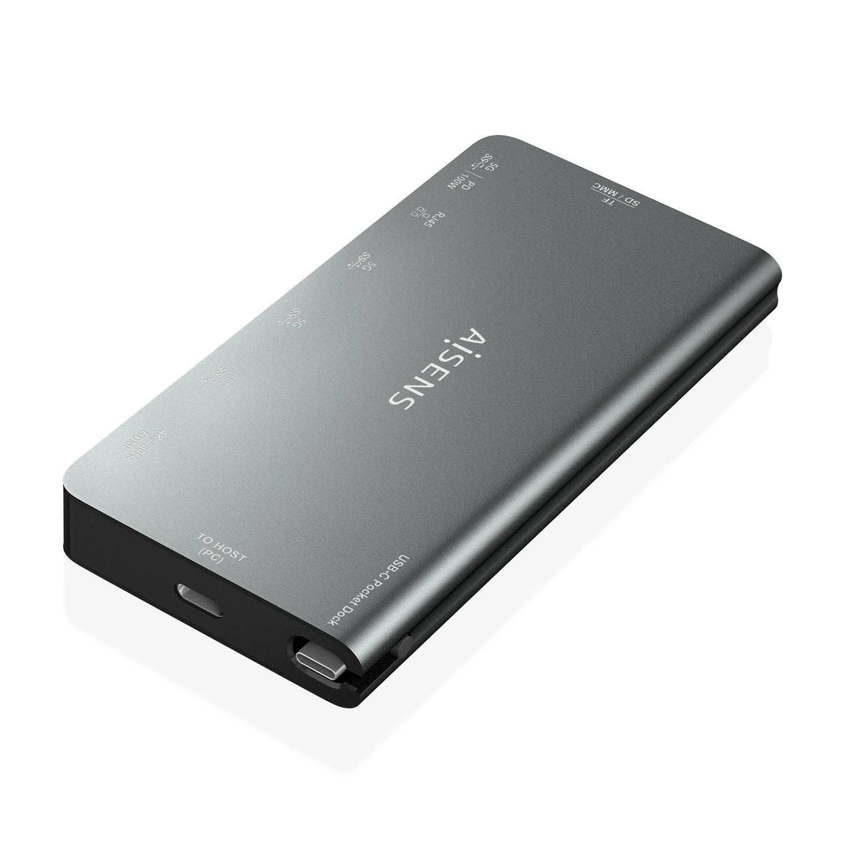 Aisens Usb-C Dock 8 En 1 - Usb-C A 1xhdmi - 1xrj45 - 3xusb-A - 1xusb-C Datos+Pd - 1xsd - 1xmicro Sd - 10cm - Gris