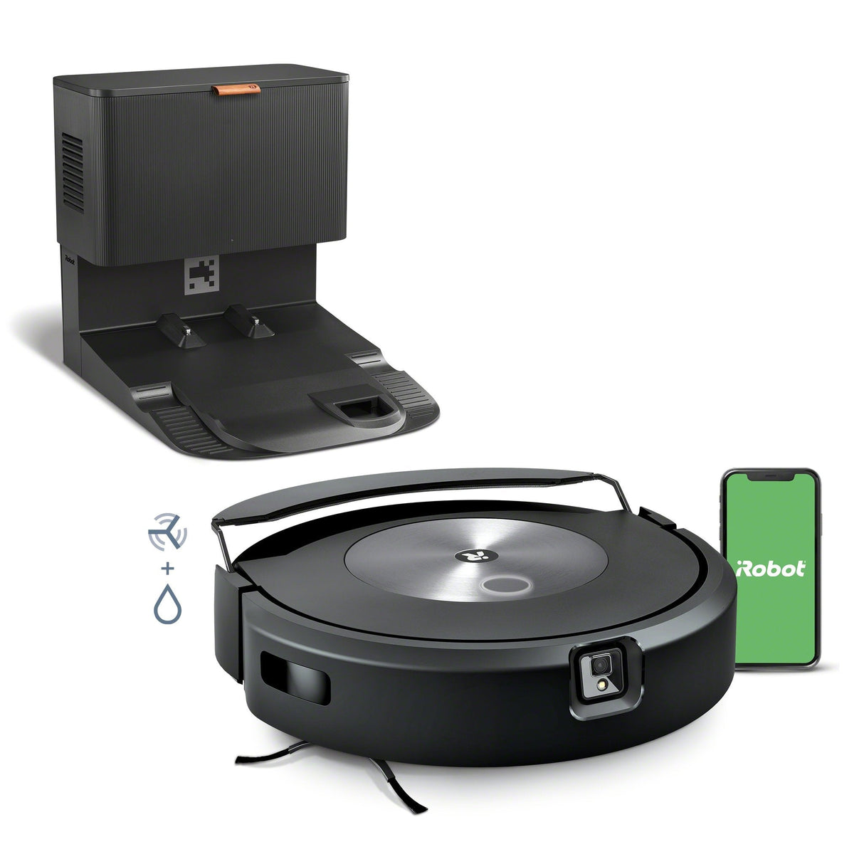 Robot Roomba Combo J7+ Aspiradora Robotizada Bolsa Para El Polvo Negro, Acero Inoxidable