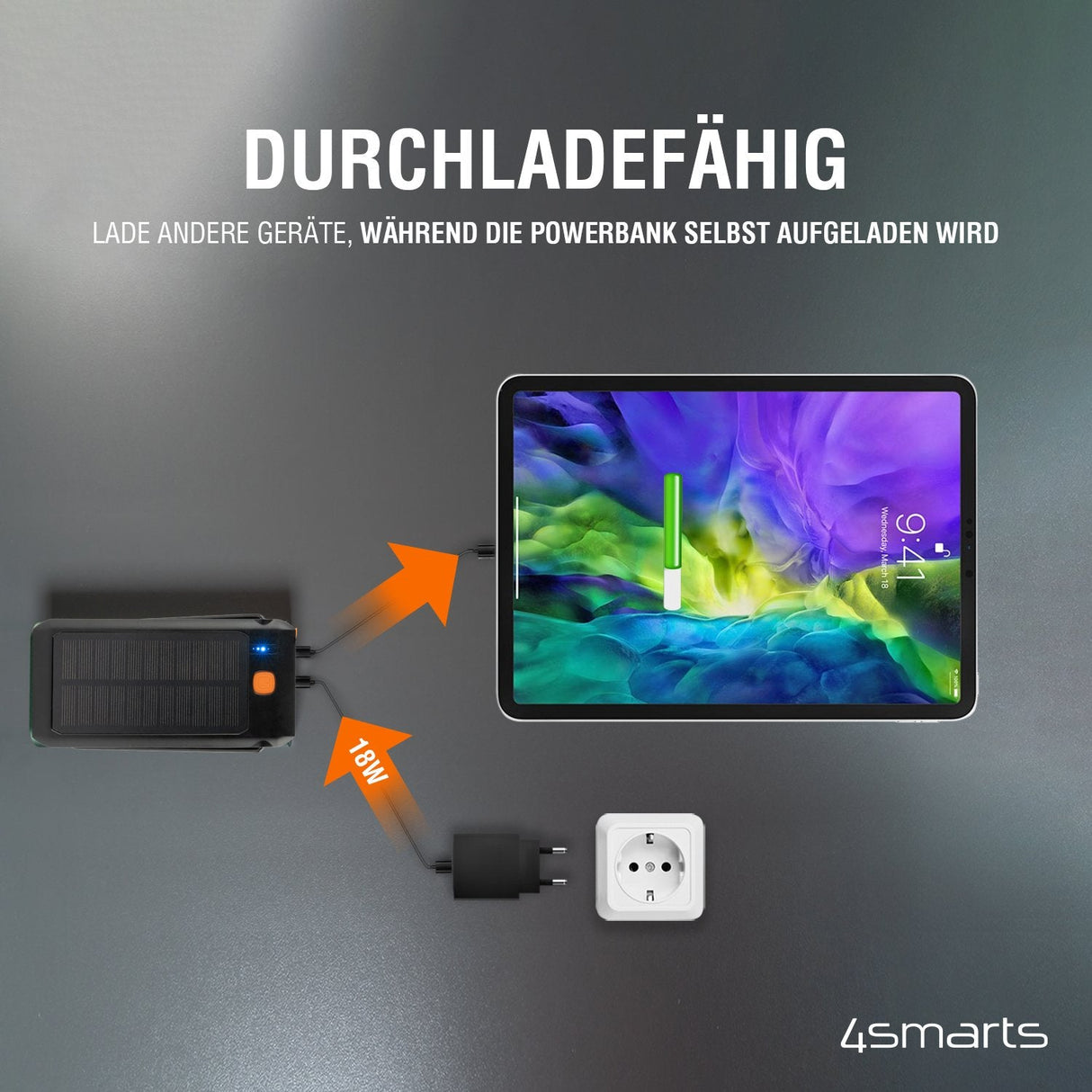 EAN 4252011900220 - 4smarts TitanPack Flex Polímero de litio 10000 mAh Negro, Naranja imagen 12