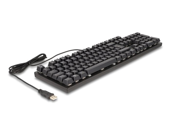 Delock 12115 Teclado Usb Mecánico Para Juegos, Con Cable De 1,6 M Negro Con Iluminación Rgb,