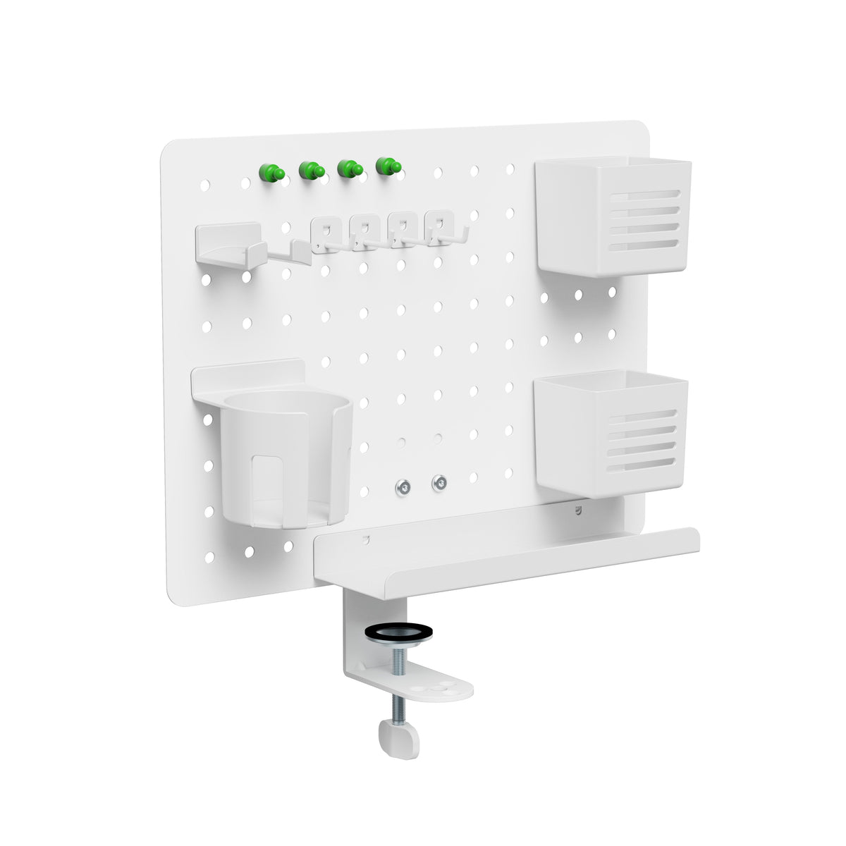 Organizador De Escritorio Activejet Apb-002w: Tablero Giratorio Perforado En Gris Y Blanco