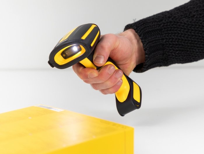 Delock Escáner De Código De Barras Industrial 1d Y 2d Para 433 Mhz O Bluetooth Con Estación De Carga Inductiva