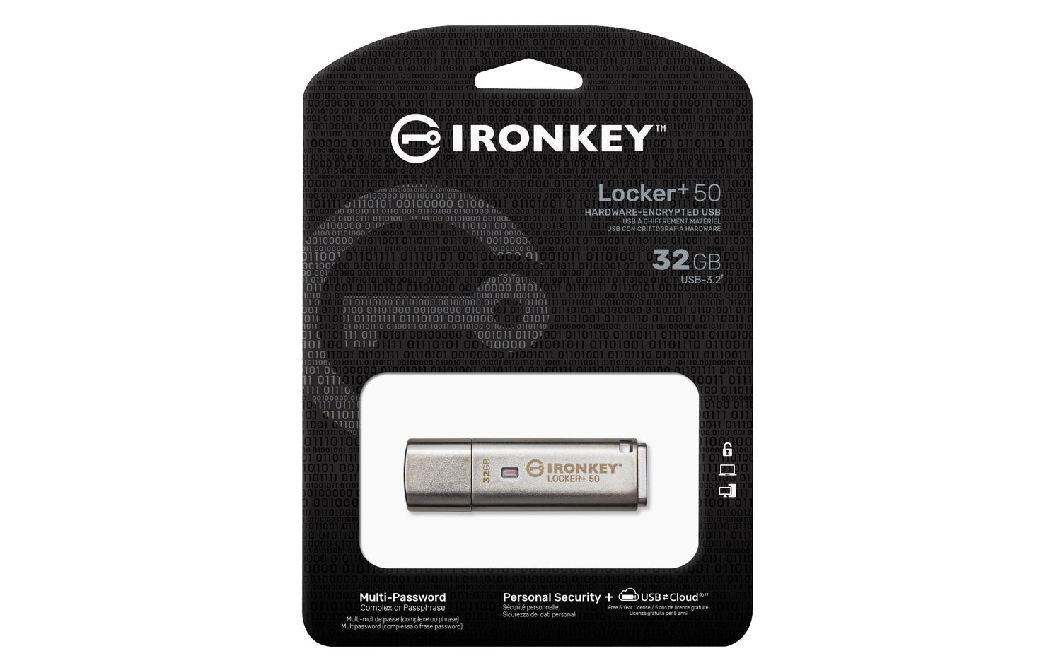 EAN 0740617329339 - Kingston Technology IronKey Locker+ 50 unidad flash USB USB tipo A 3.2 Gen 1 (3.1 Gen 1) Plata imagen 3