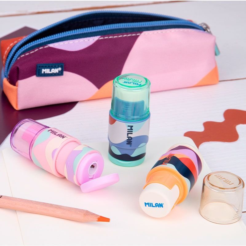 EAN 8411574101642 - Milan 4725116FN sacapuntas Sacapuntas manual Azul, Naranja, Rosa imagen 5