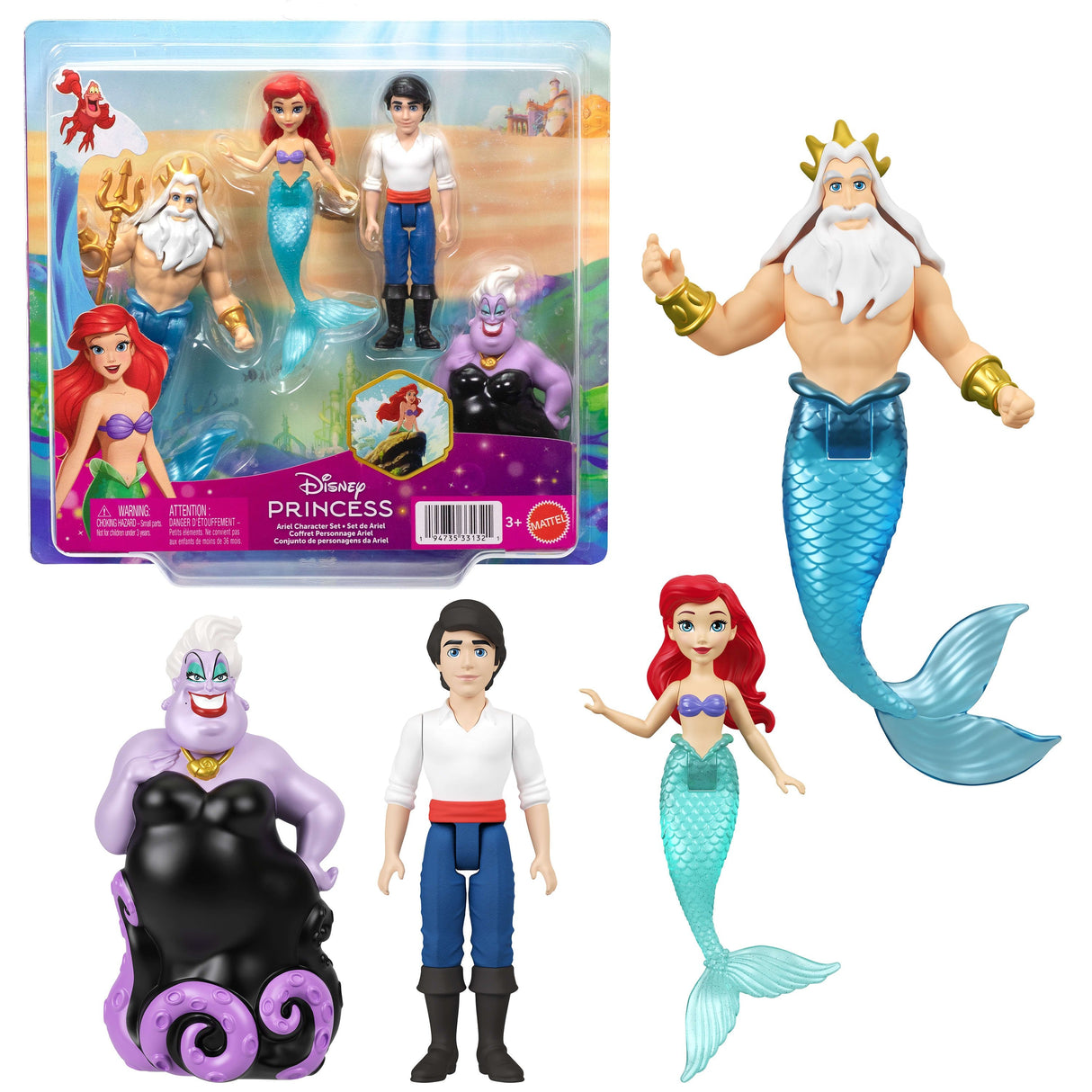 Blister 4 Figuras La Sirenita Disney