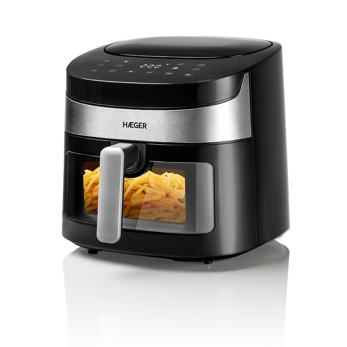 EAN 5608475034381 - Haeger AF-D80.008A freidora Sencillo 8 L Independiente 1800 W Freidora de aire caliente Negro, Plata imagen 1