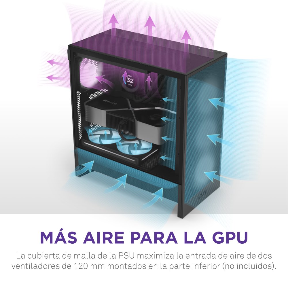 EAN 5056547205878 - NZXT H5 Flow RGB Midi Tower Negro imagen 8