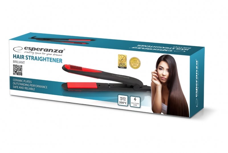 Plancha De Pelo Esperanza Ebp004 Negro, Rojo 35 W