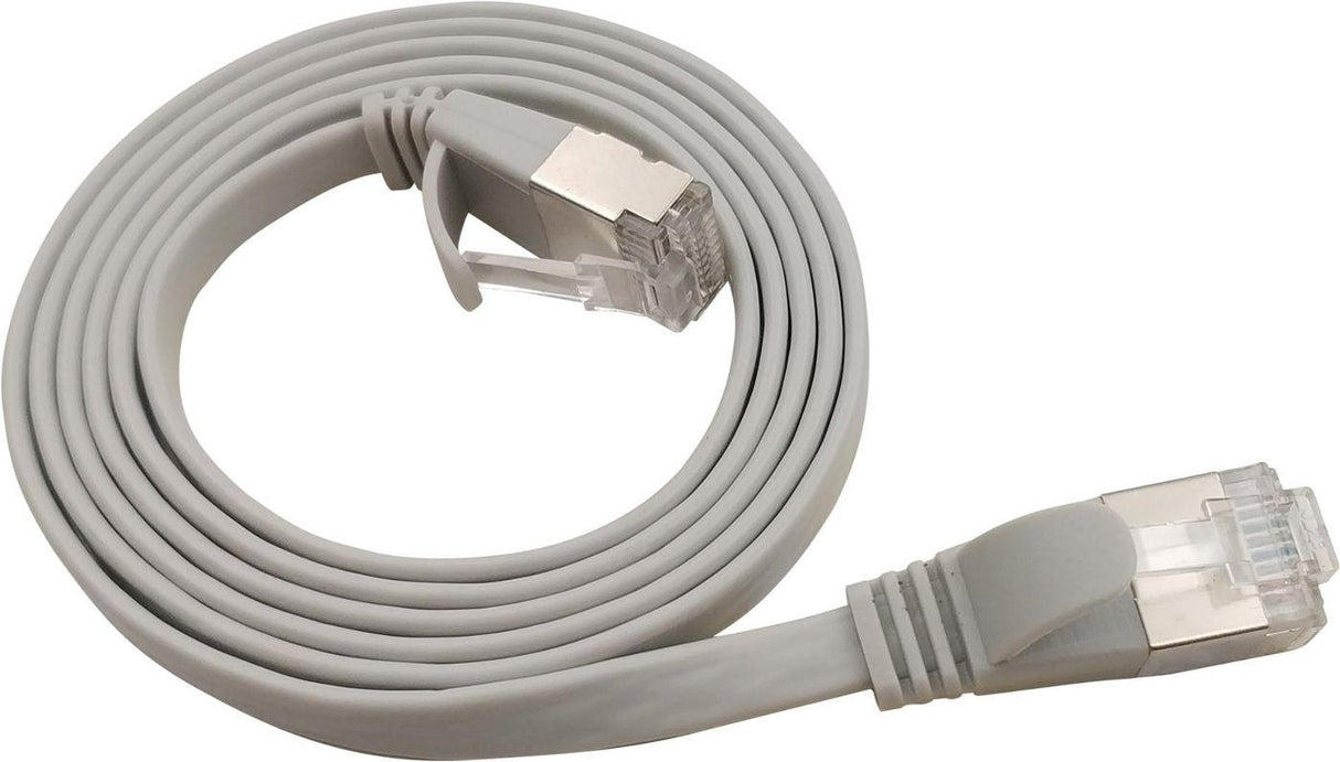 Flat U/Ftp Cat6a Grey 2.5m Awg 32/7, Pvc, 1 85x6mm Stp-Fl6a-00250-Gy