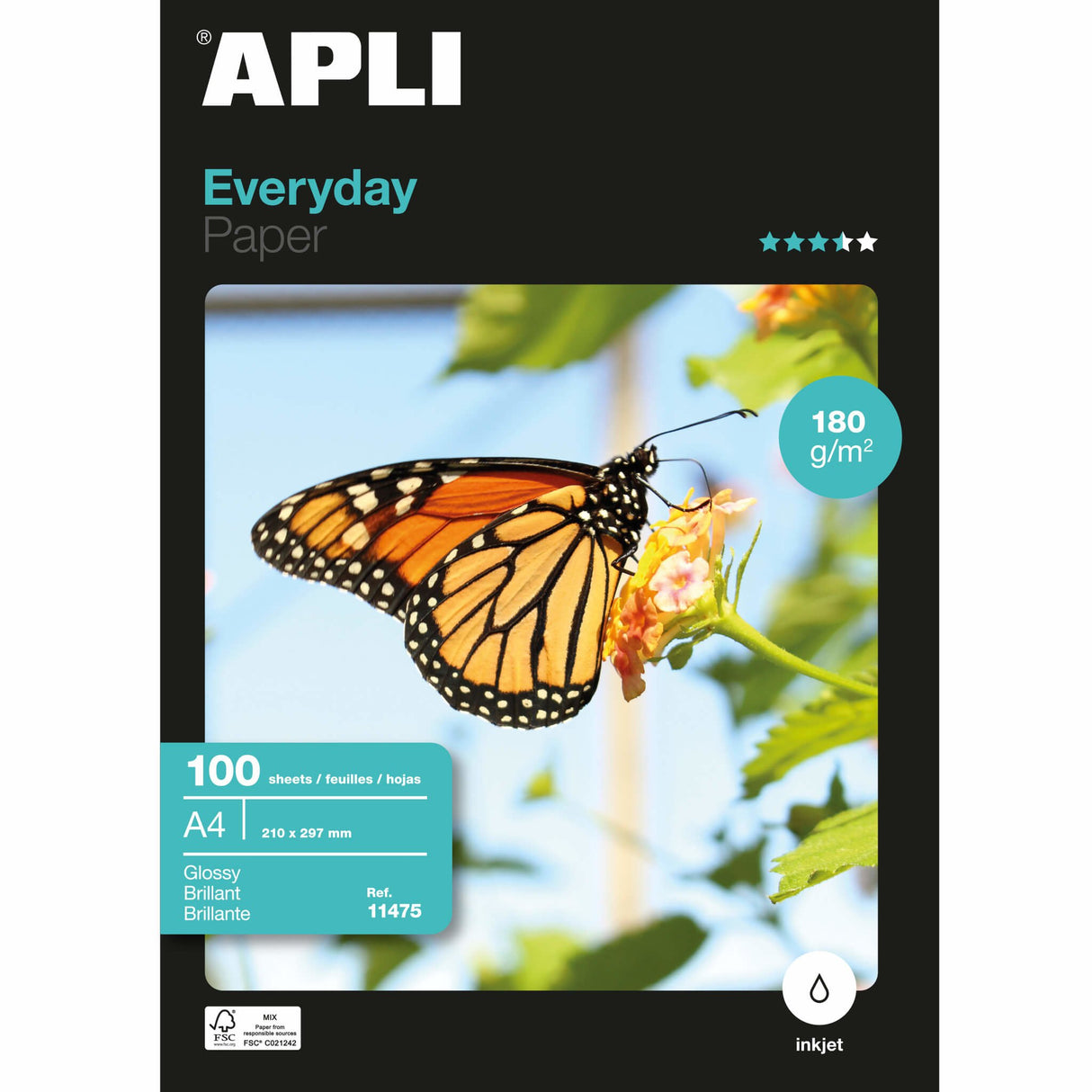 EAN 8410782114758 - APLI 11475 papel fotográfico Blanco imagen 1