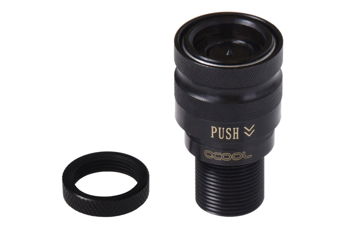Raccord Autobloquant Alphacool Eiszapfen Quick Coupling Hembra G1/4 (Negro)