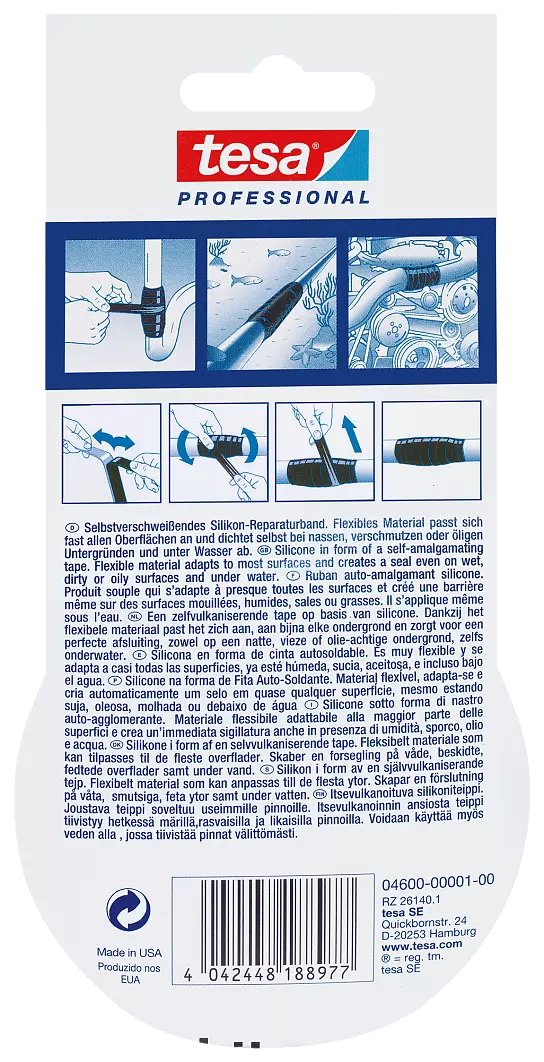 Tesa 04600-00001-00 Cinta Selladora Negro 3 M