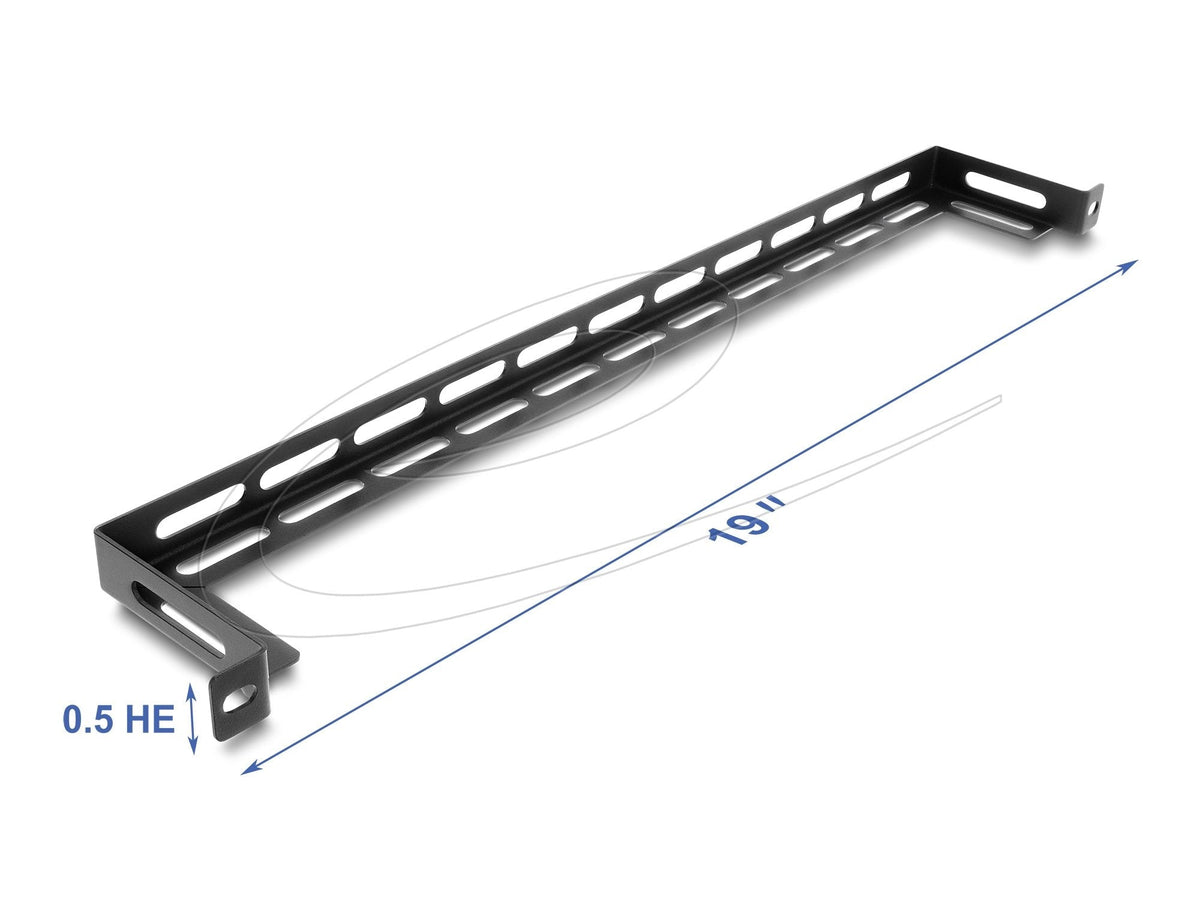 Delock 19? 0,5 He Panel L-Form 80 Mm Con Brida Para Cables Fijación Negro