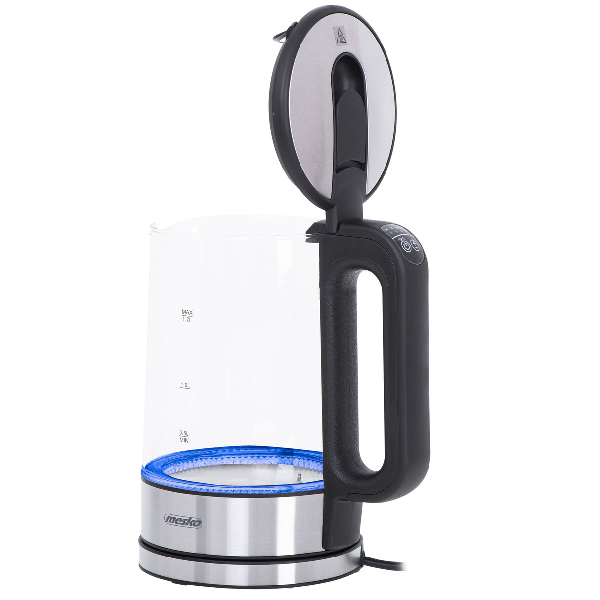 Tetera Mesko Home Ms 1301b Eléctrica 1,7 L 2200 W Negro, Acero Inoxidable, Transparente