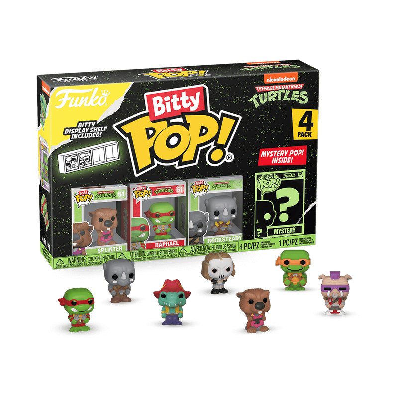 Blister 4 Figuras Bitty Pop Tortugas Ninja Splinter