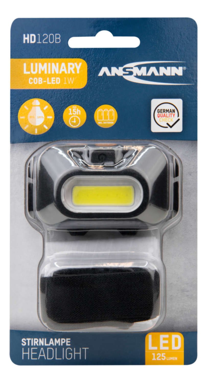 Ansmann Kopflampe Hd120b Leuchtweite 14m, Lichtstrom 125lm