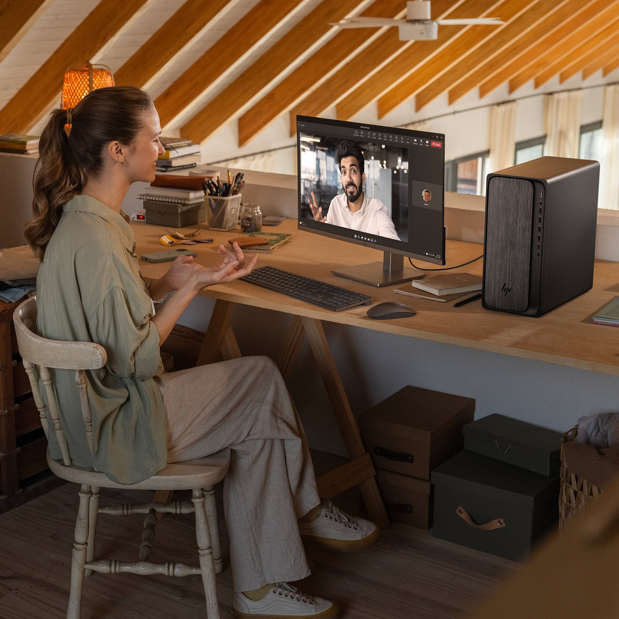 Pc Hp Omnidesk M02-0012ns Rayzen 5-8500g 16gb 1tb W11h Gris