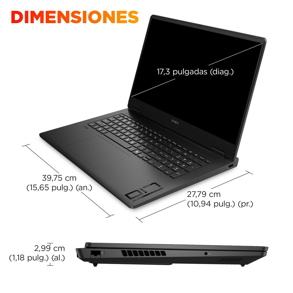 Portátil Hp Omen 17-Db1001ns 17.3" Amd Ryzen Ai 9 365 32gb 1tb Ssd Rtx 5070 Quad Hd Freedos Teclado Español