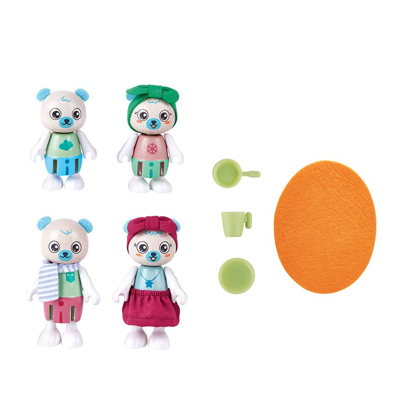 Hape Figura De Juguete De La Familia Del Oso Polar E3529