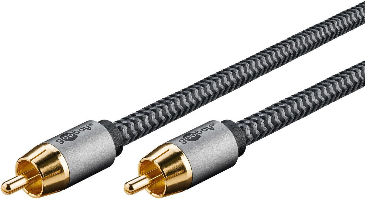 Cable Cinch Mono Goobay Plus Negro/Plateado, 10 Metros 65299