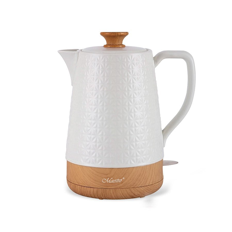 EAN 4820268320988 - Maestro MR-076 tetera eléctrica 1,8 L 1800 W Blanco, Madera imagen 1