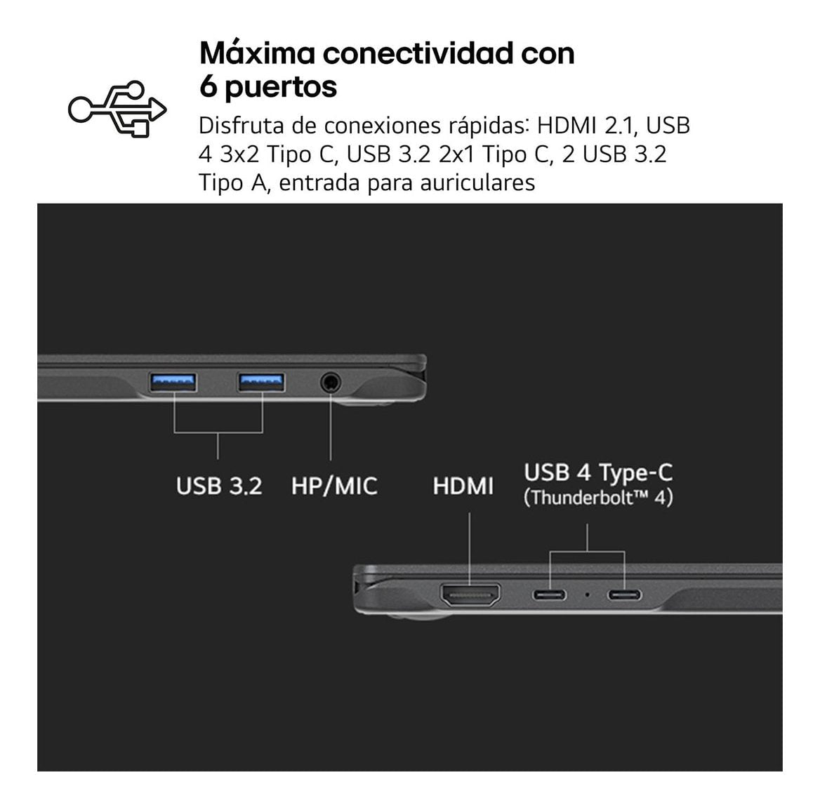 EAN 8806096454633 - LG Gram 14ZD90T Intel Core Ultra 7 255H Portátil 35,6 cm (14") WUXGA 16 GB LPDDR5x-SDRAM 1 TB SSD FreeDOS imagen 9