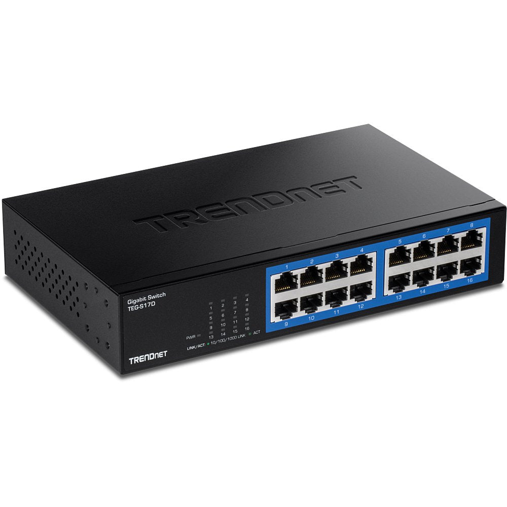 EAN 0710931140811 - Trendnet TEG-S17D switch Gigabit Ethernet (10/100/1000) Negro imagen 1