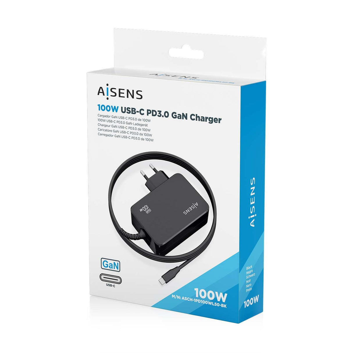EAN 8435739902912 - AISENS ASCH-1PD100WL50-BK cargador de dispositivo móvil Cámara digital, GPS, Teléfono móvil, Portátil, Sm imagen 7