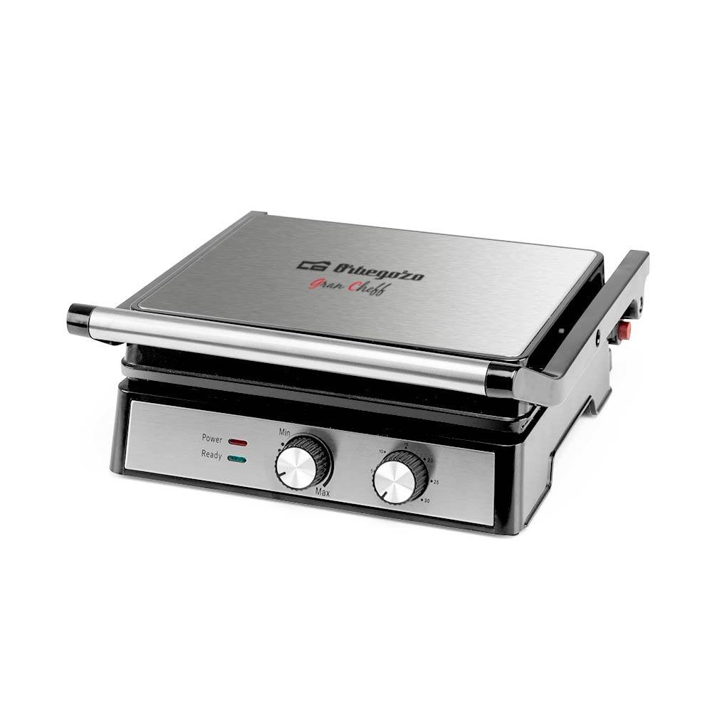 Orbegozo 4580 Grill Multifuncion - Cocina Sin Aceite Con Potencia De 2000w - Amplia Superficie De Coccion Abatible -