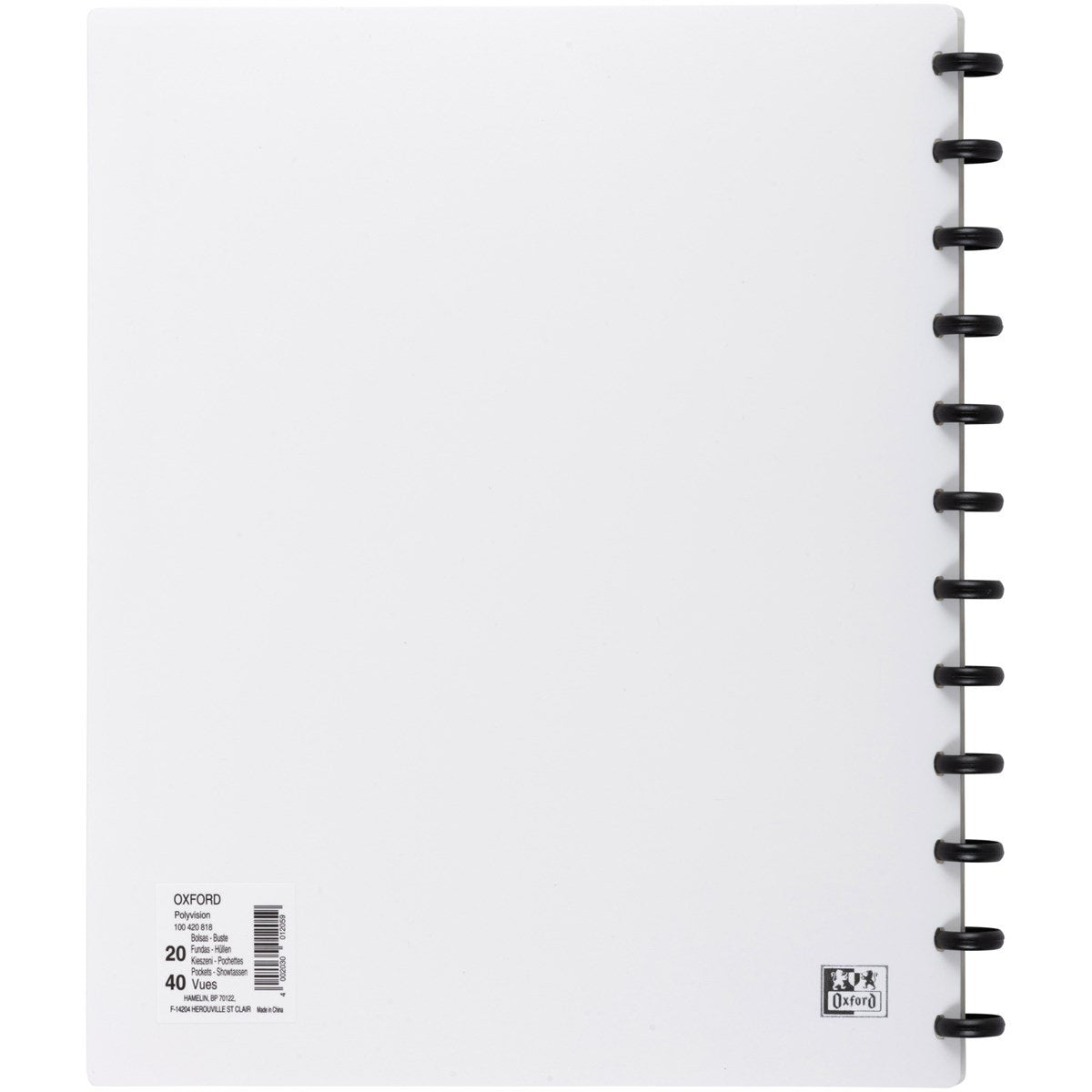 Oxford Ringmappe Din A4 Vario-Zipp - Blanco